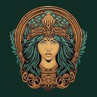 mano disegnato magnifico egiziano cleopatra illustrazione ornamento telaio vettore
