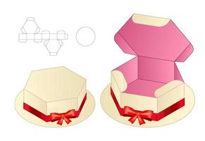 disegno del modello fustellato di imballaggio della scatola. Modello 3d vettore