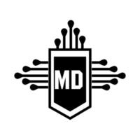 md lettera logo design.md creativo iniziale md lettera logo design . md creativo iniziali lettera logo concetto. vettore