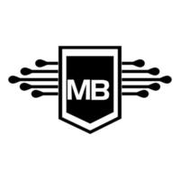 mb lettera logo design.mb creativo iniziale mb lettera logo design . mb creativo iniziali lettera logo concetto. vettore