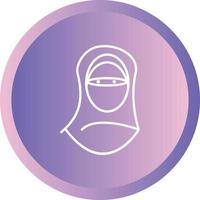 bellissimo donne con niqab linea vettore icona