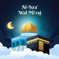 al Isra wal Miraj celebrazione di I musulmani vettore