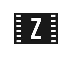 movimento film logo su lettera z. film film cartello, film produzione logo vettore