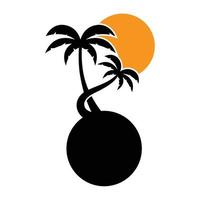 illustrazione di vettore del modello di logo di estate della palma