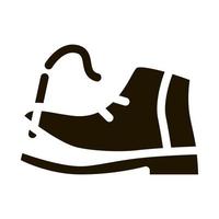 strappato scarpa filo icona vettore glifo illustrazione
