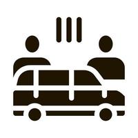 litigare fra auto autisti icona vettore glifo illustrazione