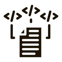 programmazione codice file icona vettore glifo illustrazione