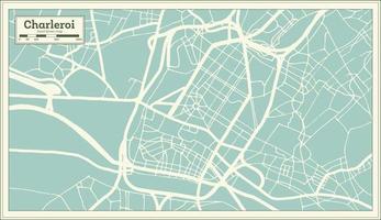 charleroi città carta geografica nel retrò stile. schema carta geografica. vettore