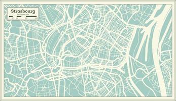 strasburgo Francia città carta geografica nel retrò stile. schema carta geografica. vettore illustrazione.