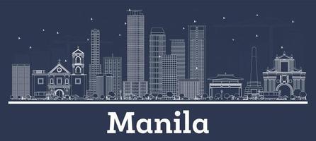 schema manila Filippine città orizzonte con bianca edifici. vettore