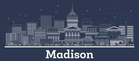 schema madison Wisconsin città orizzonte con bianca edifici. vettore