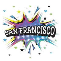 san Francisco California comico testo nel pop arte stile. vettore