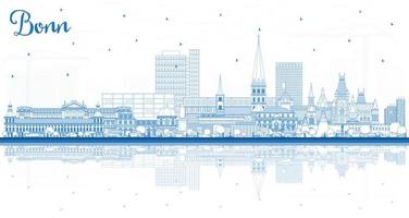 schema bonn Germania città orizzonte con blu edifici e riflessi. vettore