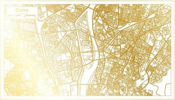 Cairo Egitto città carta geografica nel retrò stile nel d'oro colore. schema carta geografica. vettore