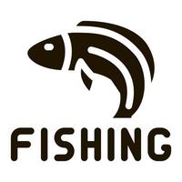 pesca attività commerciale icona vettore glifo illustrazione