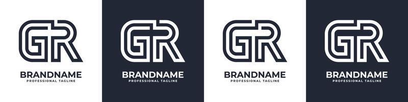 lettera gr o rg globale tecnologia monogramma logo, adatto per qualunque attività commerciale con gr o rg iniziali. vettore