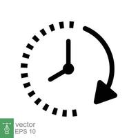 passaggio di tempo icona. semplice piatto stile. orologio con cerchio linea e freccia, cronometro, Timer, intervallo, velocità tempo concetto. vettore illustrazione design isolato su bianca sfondo. eps 10.