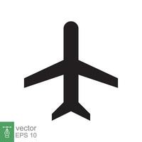 aereo icona. semplice piatto stile. volo, aereo, aereo silhouette, viaggiare, mezzi di trasporto concetto. vettore illustrazione isolato su bianca sfondo. eps 10.