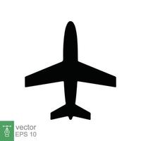 aereo icona. semplice piatto stile. volo, aereo, aereo silhouette, viaggiare, mezzi di trasporto concetto. vettore illustrazione isolato su bianca sfondo. eps 10.