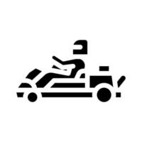 autista guida kart icona vettore glifo illustrazione