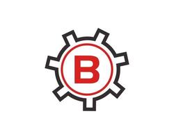 iniziale lettera B Ingranaggio logo design modello. Ingranaggio ingegnere logotipo vettore