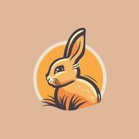 coniglio logo design modello coniglietto personaggio vettore portafortuna