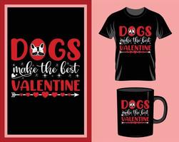 cani rendere il migliore San Valentino giorno citazione maglietta e boccale design vettore