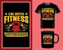io sono in fitness Palestra fitness citazione maglietta e boccale design vettore