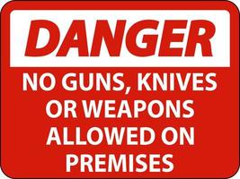 Pericolo pistola regole cartello no pistole, coltelli o Armi permesso su premesse vettore