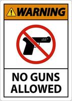 no pistola regole cartello, avvertimento no pistole permesso vettore