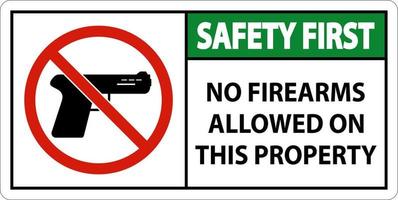 sicurezza primo cartello no armi da fuoco permesso su Questo proprietà vettore