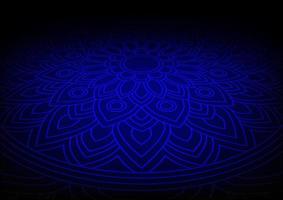 blu mandala fiore spazio lato Visualizza geometria sfondo vettore