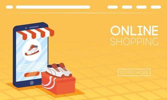 banner per acquisti online e e-commerce vettore