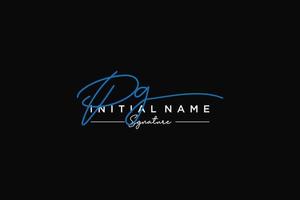 iniziale pg firma logo modello vettore. mano disegnato calligrafia lettering vettore illustrazione.