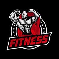 bodybuilding emblema e Palestra logo design vettore modello