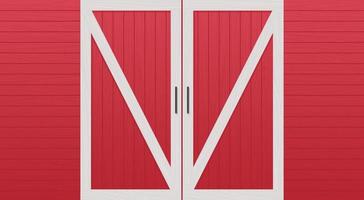 rosso di legno fienile porta davanti Visualizza e azienda agricola magazzino edificio cartone animato concetto orizzontale piatto vettore illustrazione.