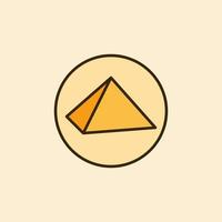 giallo egiziano piramide nel cerchio vettore Egitto storia colorato icona