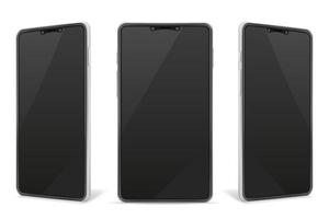 realistico smartphone vuoto mock up set di telefoni cellulari vettore