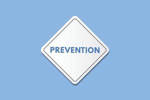 prevenzione testo pulsante. prevenzione cartello icona etichetta etichetta ragnatela pulsanti vettore