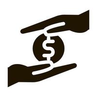 personale controllo al di sopra di i soldi icona vettore glifo illustrazione