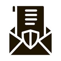 protetta lettera icona vettore glifo illustrazione