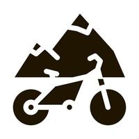 montagna bicicletta icona vettore glifo illustrazione