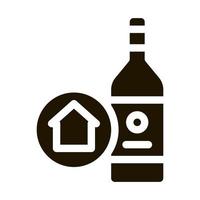 birra bevanda bottiglia icona vettore glifo illustrazione