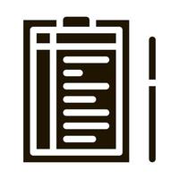 penna e elenco icona vettore glifo illustrazione