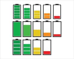 batteria icone impostato vettore design