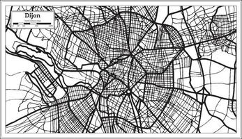 dijon Francia carta geografica nel nero e bianca colore. vettore