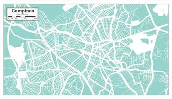 campinas brasile città carta geografica nel retrò stile. schema carta geografica. vettore