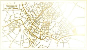 gaborone Botswana città carta geografica nel retrò stile nel d'oro colore. schema carta geografica. vettore