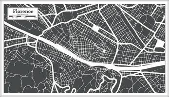 Firenze Italia città carta geografica nel nero e bianca colore nel retrò stile. schema carta geografica. vettore
