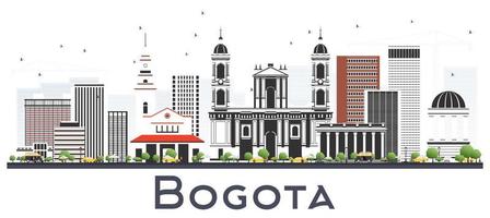 bogotà Colombia città orizzonte con grigio edifici isolato su bianca. vettore